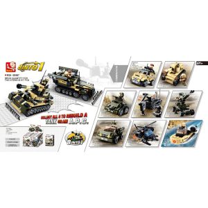 Sluban - Army 8 Into 1 - 917 PCS - Individual Boxes