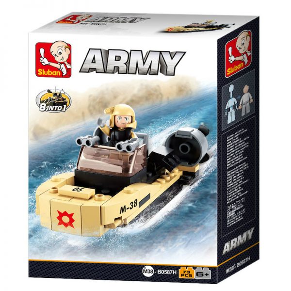 Sluban Army Assault Boat - 73 PCS