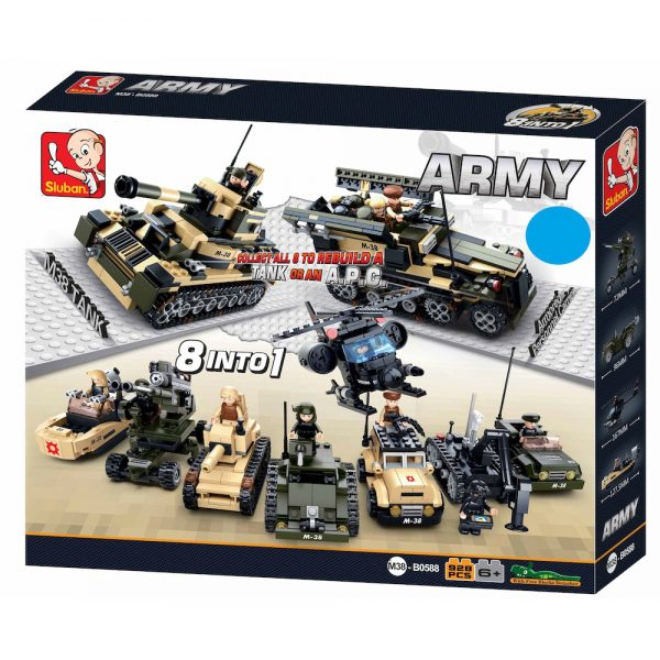 Sluban - Army 8 into 1 Box - Sold as 1 Box - 928PCS