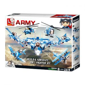 Sluban Army Fighter Jet 6 into 1 Box Set - 728 PCS